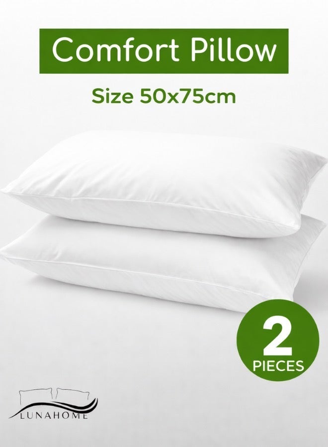 LUNA Home 2 Piece Set Comfortable Regular Soft Fine Medium Firm pillow. - Image 1